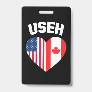 Tarjeta De Identificación Diviértete con la bandera de América Canadá USEH A