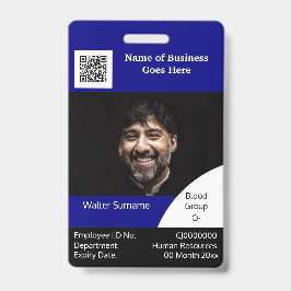 Tarjeta De Identificación DIY Employee ID card navy blanco negro