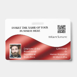 Tarjeta de identificación DIY falsa roja blanca | 