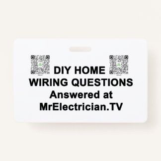 Tarjeta De Identificación DIY HOME WIRING PREGUNTAS Mr. Electrician Badge