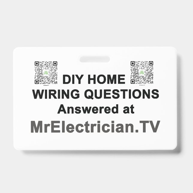 Tarjeta De Identificación DIY Home Wiring Questions at MrElectrician.TV (Parte frontal)