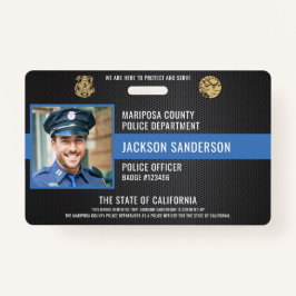Tarjeta De Identificación DNI de empleado de la policía de personalizable