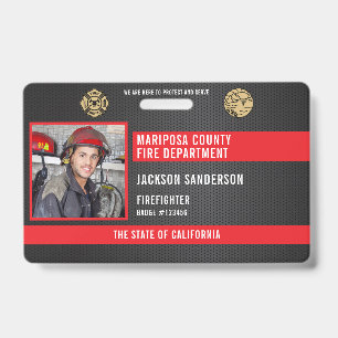 Tarjeta De Identificación DNI del empleado del Departamento de Bomberos