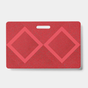 Tarjeta De Identificación Doble Diamante Insignia Roja – Etiqueta Personaliz