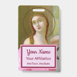 Tarjeta De Identificación Doble Rosa St. Agatha (M 003) Insignia 4