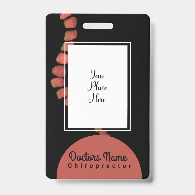 Tarjeta De Identificación Doctor en Quiropractica Quiropráctico Acuarela Col (Parte frontal)