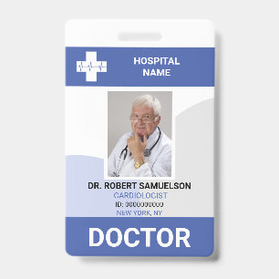 Tarjeta De Identificación DOCTOR MÉDICO ENFERMERA Atención Médica