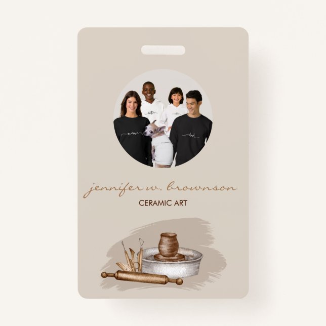 Tarjeta De Identificación Dogs Cute Floral Photo Conferance (Anverso)