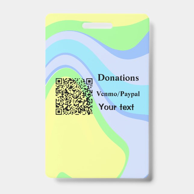 Tarjeta De Identificación Donaciones simples mínimas agregar código de barra (Parte frontal)