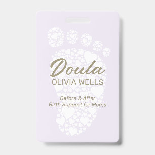 Tarjeta De Identificación Doula de Parto Entrenador Postparto Pie de Bebé