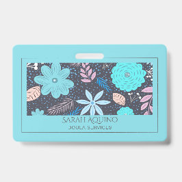 Tarjeta De Identificación Doula o Partera Floral Caprichosa