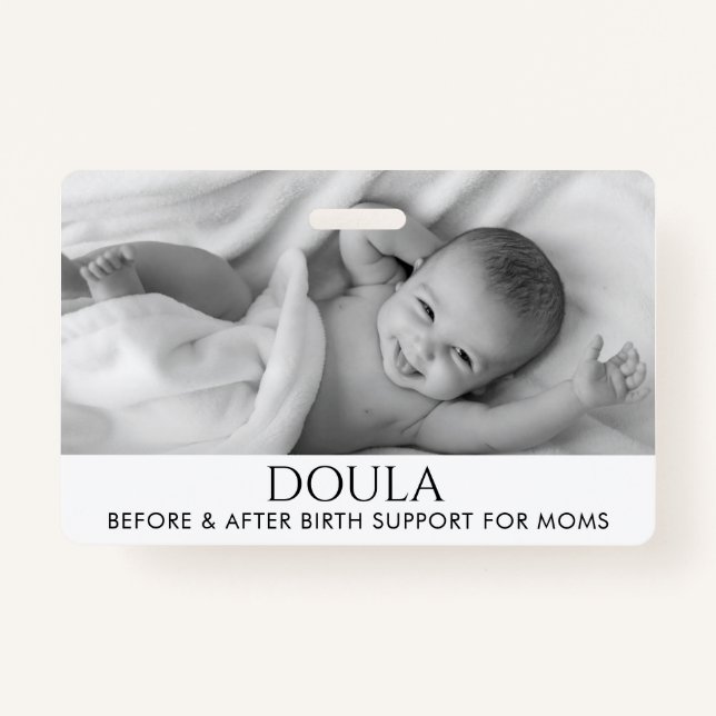 Tarjeta De Identificación Doula Photo Birth Support Name (Anverso)