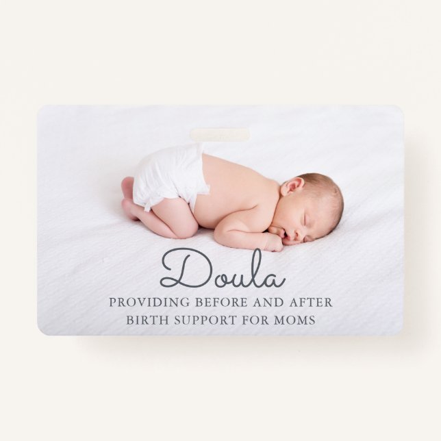 Tarjeta De Identificación Doula Photo Birth Support Name (Anverso)
