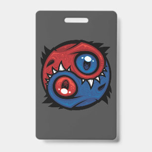 Tarjeta De Identificación Dragones Yin Yang Rojo y Azul