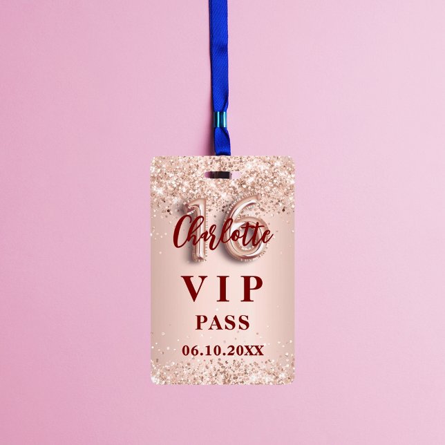 Tarjeta De Identificación Dulce 16 pase fiesta de la vip de oro rosa (Subido por el creador)
