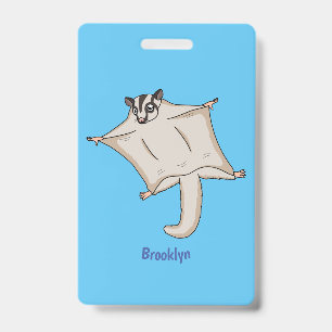 Tarjeta De Identificación Dulce ilustración de cartoon de sugar glider volad