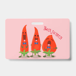 Tarjeta De Identificación Dulce ilustración de dibujos animados de pimientos