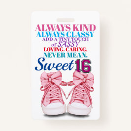 Tarjeta De Identificación Dulce insignia 16 - Volver