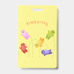 Tarjeta De Identificación Dulces caramelos de bebés de jalea lindos dibujos 