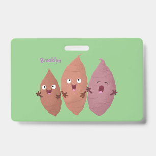 Tarjeta De Identificación Dulces patatas cantando dibujos animados de verdur
