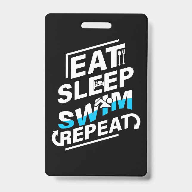 Tarjeta De Identificación Eat Sleep Swim (Front)