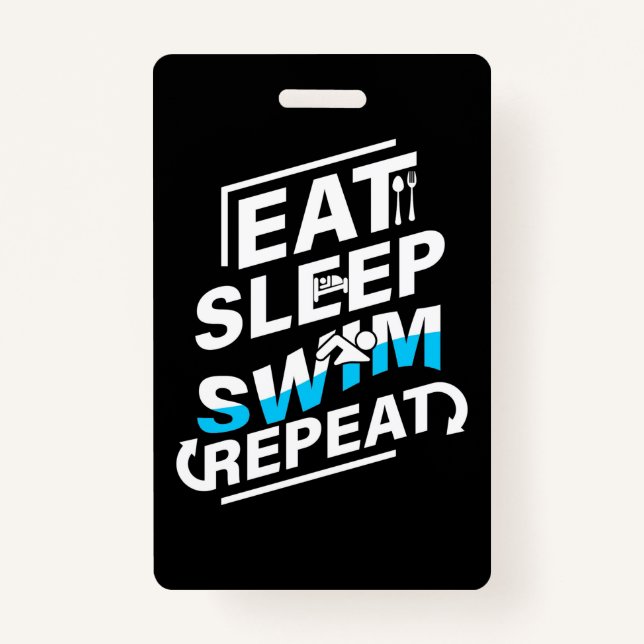 Tarjeta De Identificación Eat Sleep Swim (Anverso)
