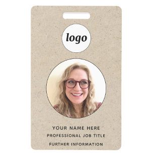 Tarjeta De Identificación Efecto de papel marrón para foto ID profesional No