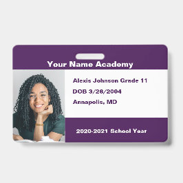 Tarjeta De Identificación Eggplant Purple Do It You Self Personalizado Homes