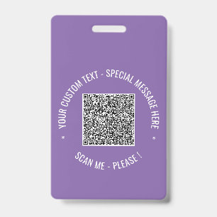 Tarjeta De Identificación Ejemplo de la marca de código QR con texto Persona