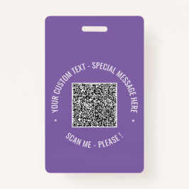 Tarjeta De Identificación Ejemplo de la marca de código QR con texto Persona