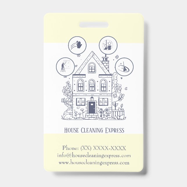 Tarjeta De Identificación El encanto de los servicios domésticos de limpieza (Anverso)