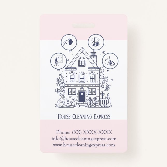 Tarjeta De Identificación El encanto de los servicios domésticos de limpieza (Reverso)