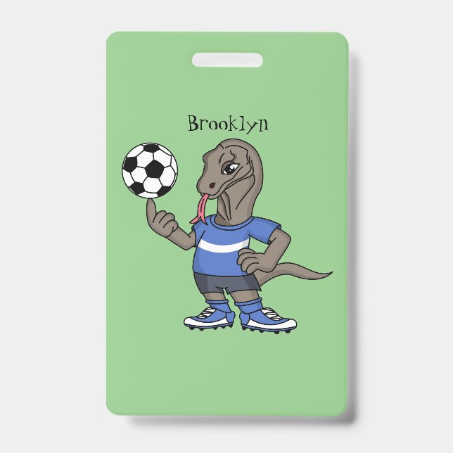 Tarjeta De Identificación El gracioso personalizado de fútbol del dragón Kom (Parte frontal)