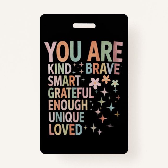 Tarjeta De Identificación El primer día motivacional del profesor para volve (Anverso)