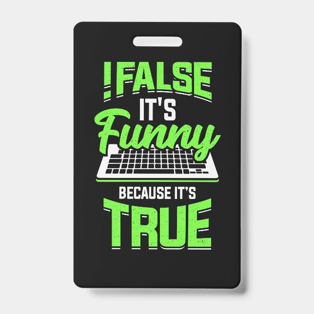 Tarjeta De Identificación El programador falso es gracioso (Parte frontal)