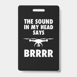 Tarjeta De Identificación El Sonido En Mi Cabeza Dice Drone