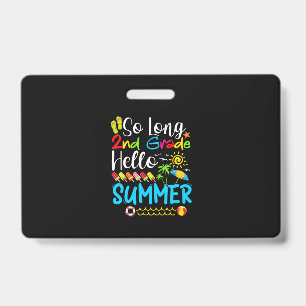 Tarjeta De Identificación El Verano De 2° Grado Saluda El Día Pasado De La E