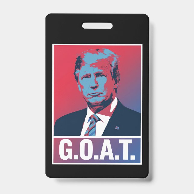 Tarjeta De Identificación Elecciones de Trump GOAT 2024 (Parte frontal)