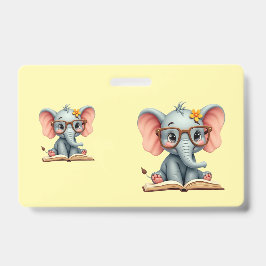 Tarjeta De Identificación Elefante Bebé Sabio