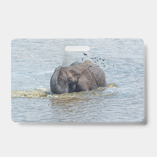 Tarjeta De Identificación Elefante de baño