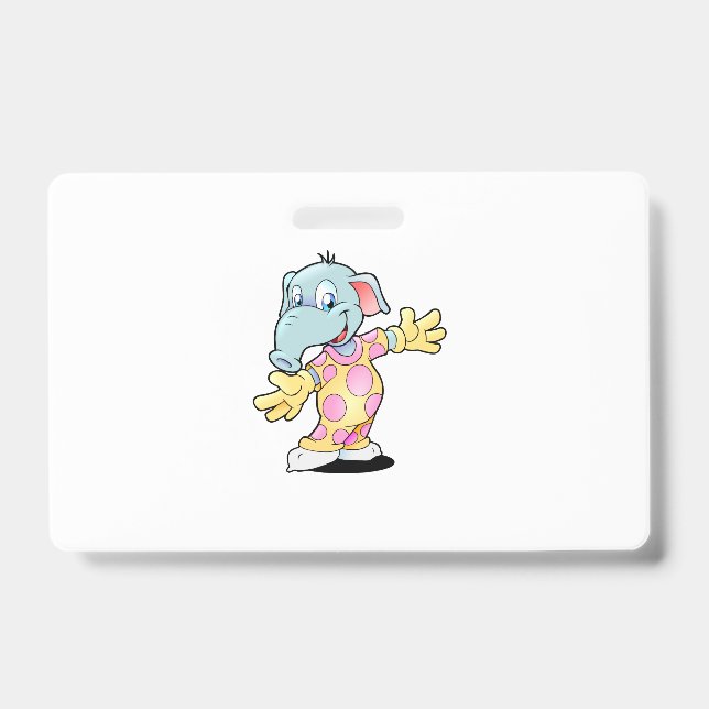 Tarjeta De Identificación Elefante en pijama (Parte frontal)