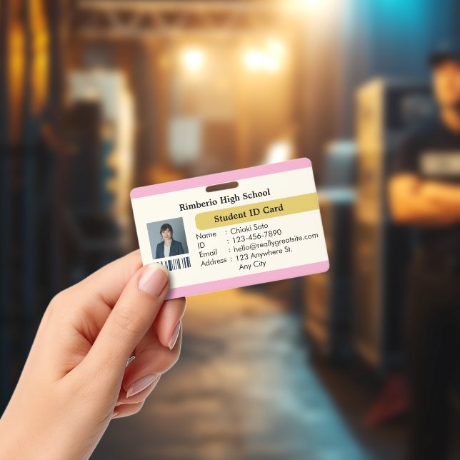Tarjeta De Identificación Elegant Custom Student ID Card Design (Concert)