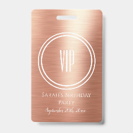 Tarjeta De Identificación Elegante Acceso VIP de Cumpleaños con Hoja de Oro 