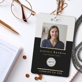 Tarjeta De Identificación Elegante código QR del logotipo Minimalista de la