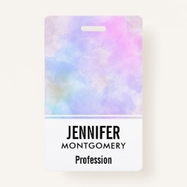 Tarjeta De Identificación Elegante color azul rosado púrpura abstracto acuát