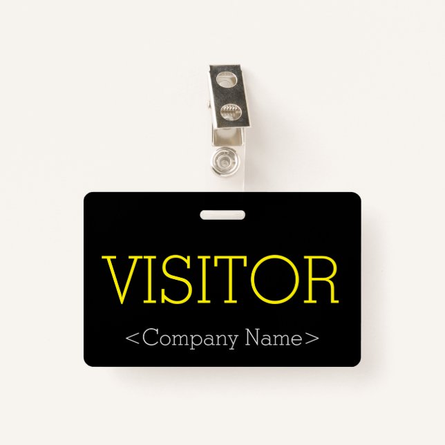 Tarjeta De Identificación Elegante distintivo "VISITADOR" (Anverso con clip)