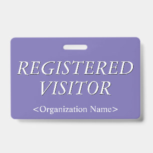 Tarjeta De Identificación Elegante distintivo "VISITADOR REGISTRADO"