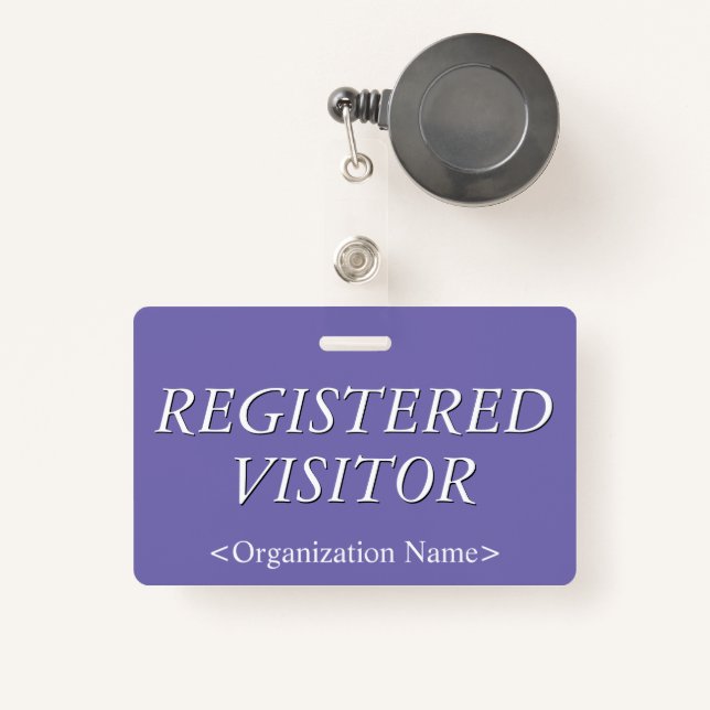 Tarjeta De Identificación Elegante distintivo "VISITADOR REGISTRADO" (Anverso retráctil)