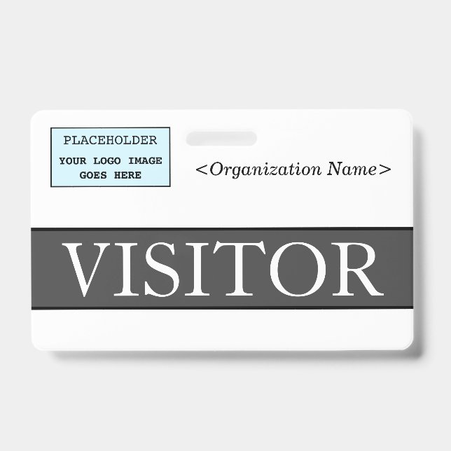 Tarjeta De Identificación Elegante distintivo "VISITOR" (Parte frontal)