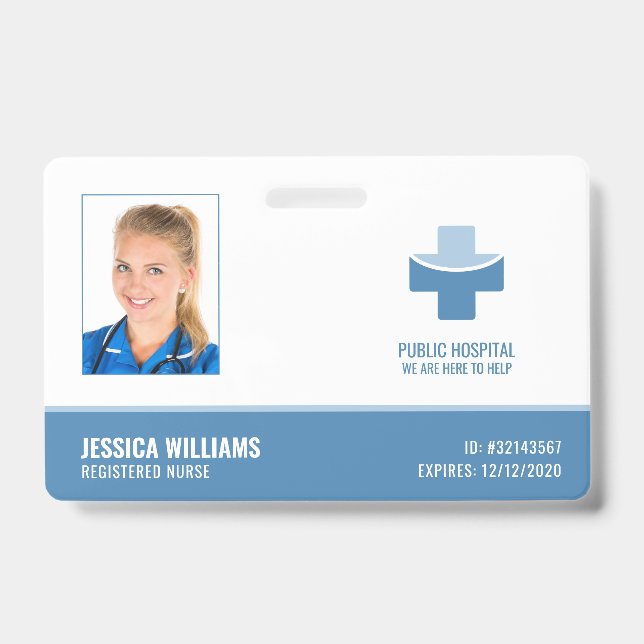 Tarjeta De Identificación Elegante Enfermero Registrado RN Medical Staff ID (Parte frontal)